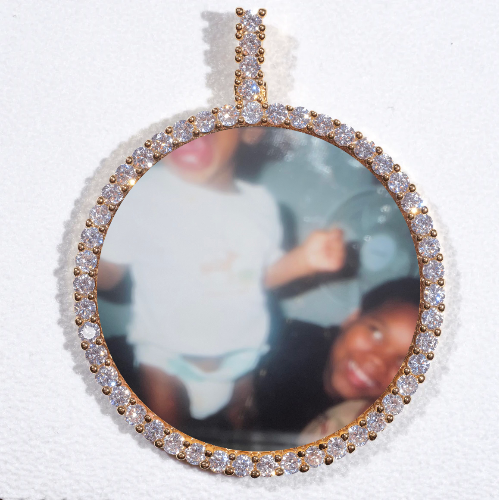 LARGE 3D CIRCLE CUSTOM PICTURE PENDANT