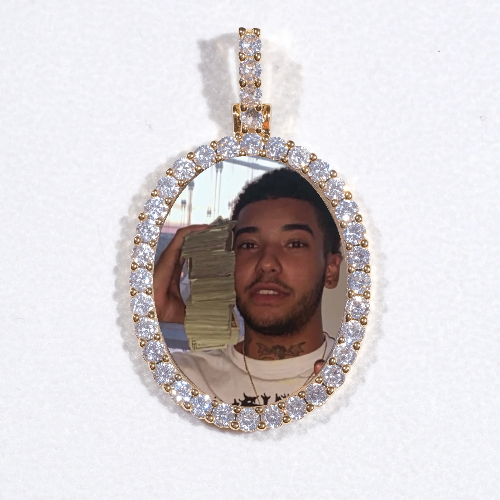 3D Oval Custom Picture Pendant