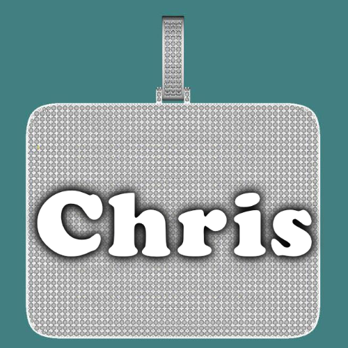 CUSTOM LETTER NECKLACE 3D BIG SQUARE