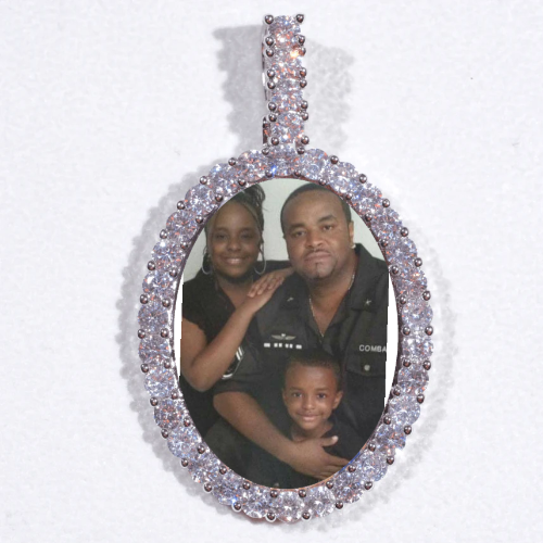 Large 3D Oval Custom Picture Pendant