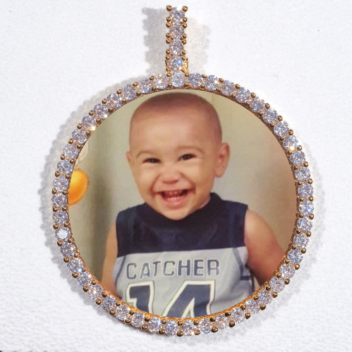 LARGE 3D CIRCLE CUSTOM PICTURE PENDANT