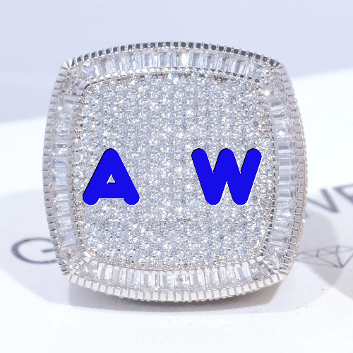 CUSTOM LETTER 3D ICED RING