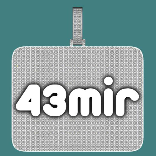 CUSTOM LETTER NECKLACE 3D BIG SQUARE