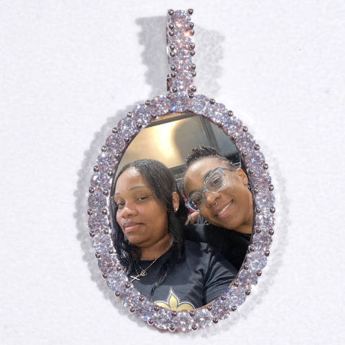 Large 3D Oval Custom Picture Pendant