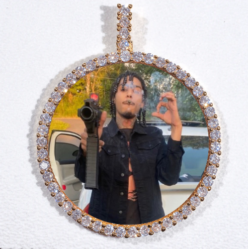 LARGE 3D CIRCLE CUSTOM PICTURE PENDANT