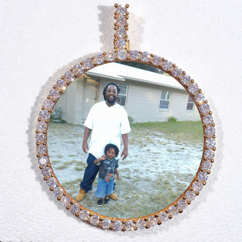 LARGE 3D CIRCLE CUSTOM PICTURE PENDANT