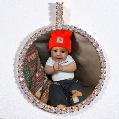 LARGE 3D CIRCLE CUSTOM PICTURE PENDANT