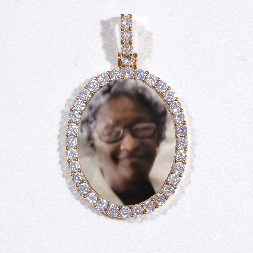 3D Oval Custom Picture Pendant