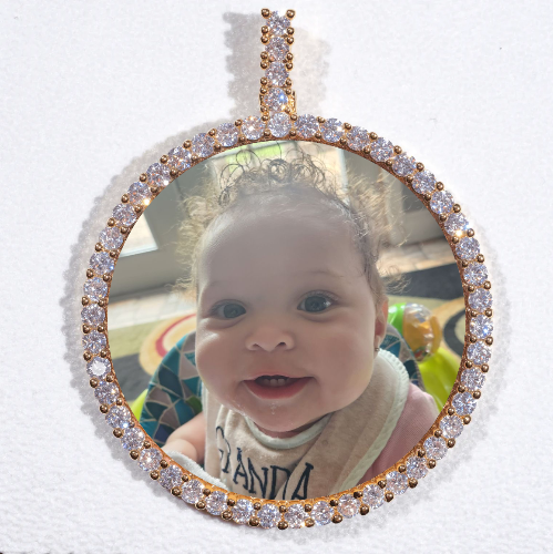LARGE 3D CIRCLE CUSTOM PICTURE PENDANT