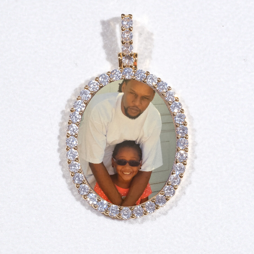 3D Oval Custom Picture Pendant