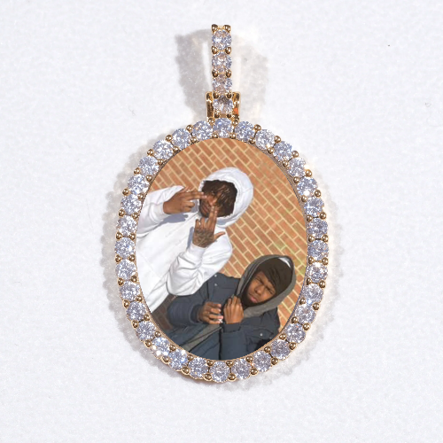 3D Oval Custom Picture Pendant