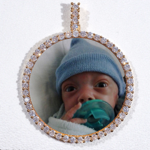 LARGE 3D CIRCLE CUSTOM PICTURE PENDANT