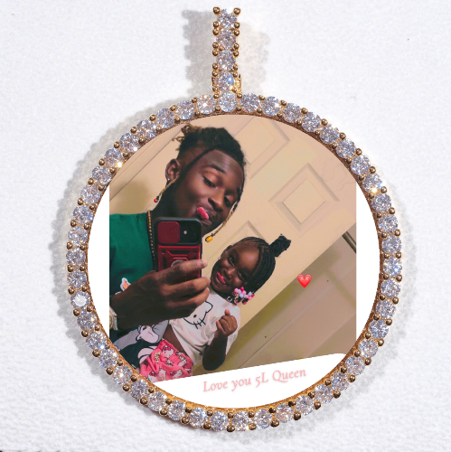 LARGE 3D CIRCLE CUSTOM PICTURE PENDANT
