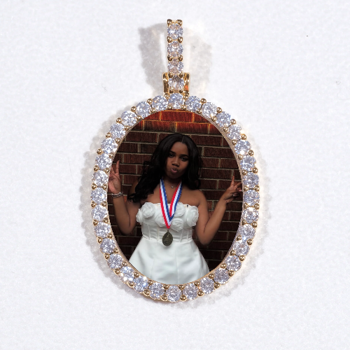 3D Oval Custom Picture Pendant
