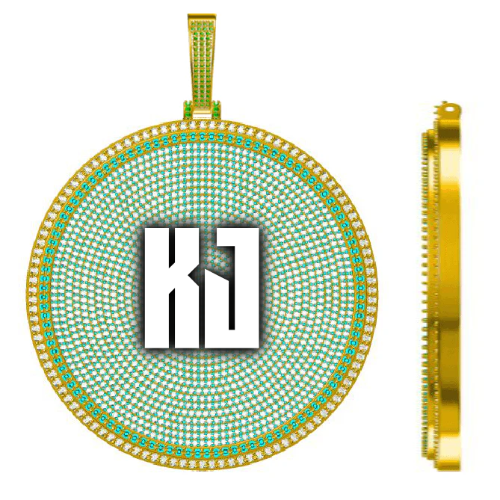 CUSTOM LETTER NECKLACE 3D BIG DISC