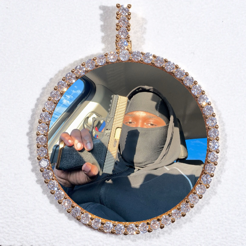 LARGE 3D CIRCLE CUSTOM PICTURE PENDANT