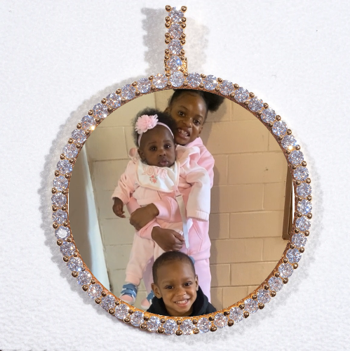 LARGE 3D CIRCLE CUSTOM PICTURE PENDANT