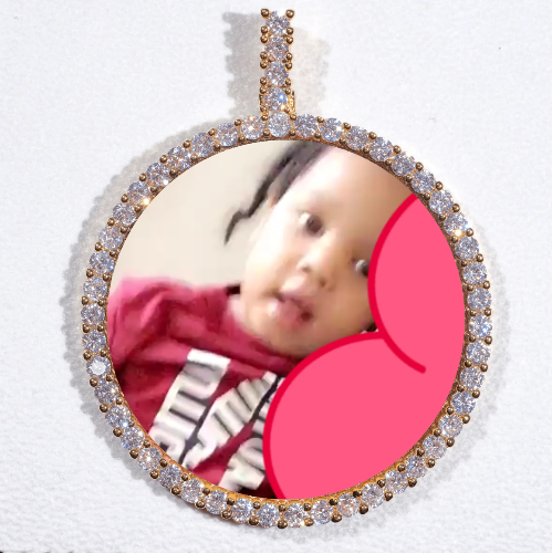 LARGE 3D CIRCLE CUSTOM PICTURE PENDANT