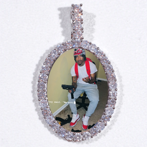 Large 3D Oval Custom Picture Pendant