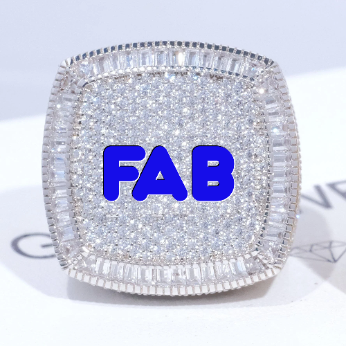 CUSTOM LETTER 3D ICED RING