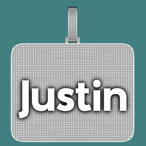 CUSTOM LETTER NECKLACE 3D BIG SQUARE