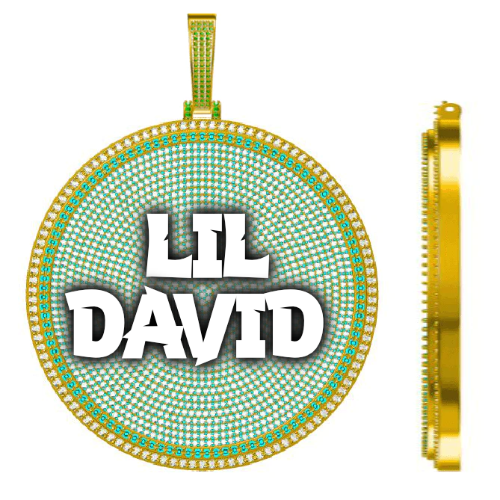 CUSTOM LETTER NECKLACE 3D BIG DISC