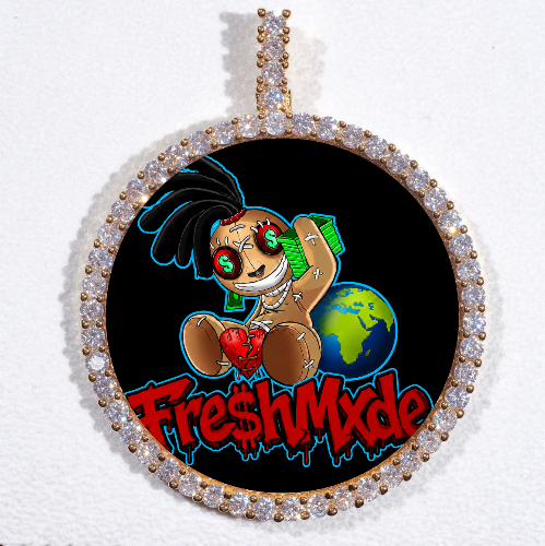 LARGE 3D CIRCLE CUSTOM PICTURE PENDANT