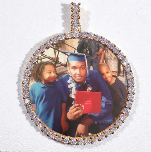 LARGE 3D CIRCLE CUSTOM PICTURE PENDANT