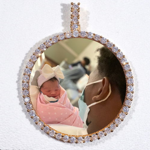 LARGE 3D CIRCLE CUSTOM PICTURE PENDANT