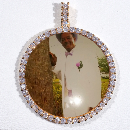 LARGE 3D CIRCLE CUSTOM PICTURE PENDANT