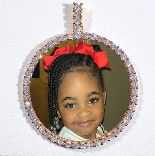LARGE 3D CIRCLE CUSTOM PICTURE PENDANT