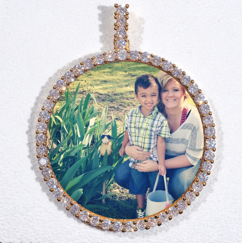 LARGE 3D CIRCLE CUSTOM PICTURE PENDANT