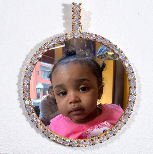 LARGE 3D CIRCLE CUSTOM PICTURE PENDANT