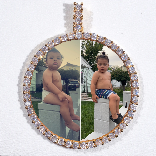 LARGE 3D CIRCLE CUSTOM PICTURE PENDANT