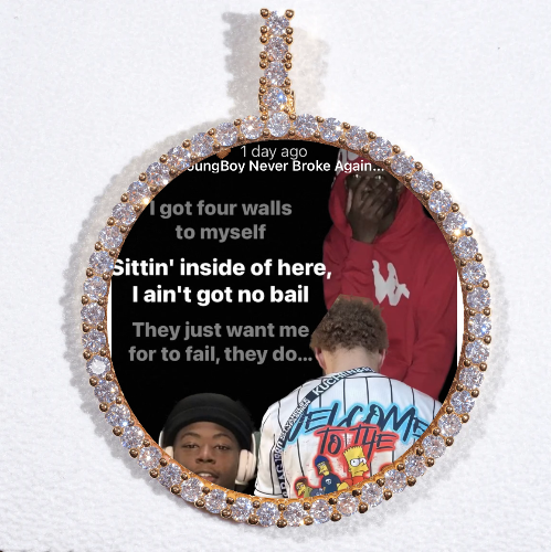 LARGE 3D CIRCLE CUSTOM PICTURE PENDANT