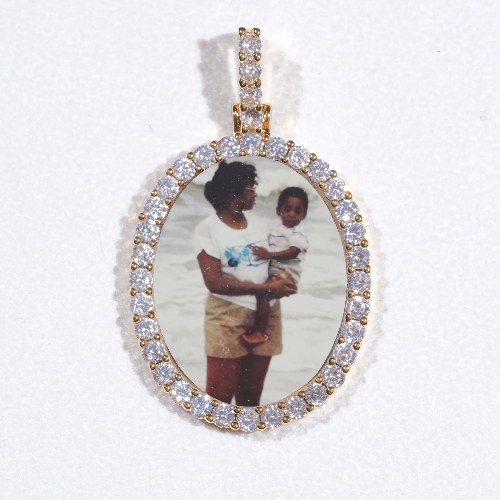 3D Oval Custom Picture Pendant