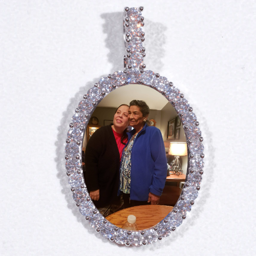 Large 3D Oval Custom Picture Pendant