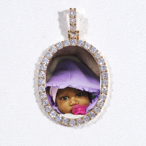 3D Oval Custom Picture Pendant