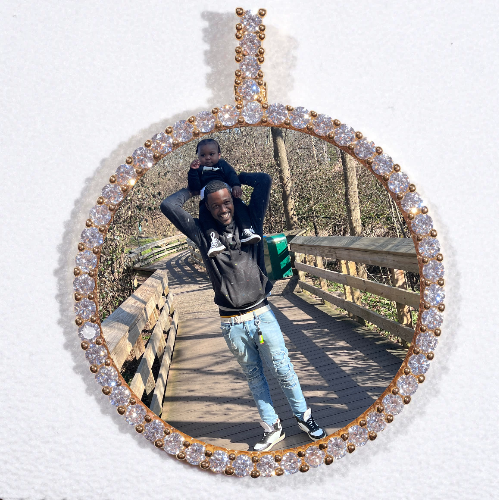 LARGE 3D CIRCLE CUSTOM PICTURE PENDANT