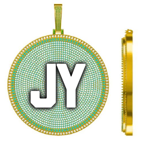 CUSTOM LETTER NECKLACE 3D BIG DISC