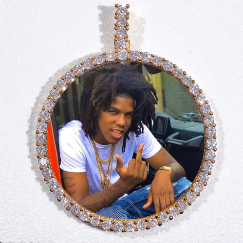 LARGE 3D CIRCLE CUSTOM PICTURE PENDANT
