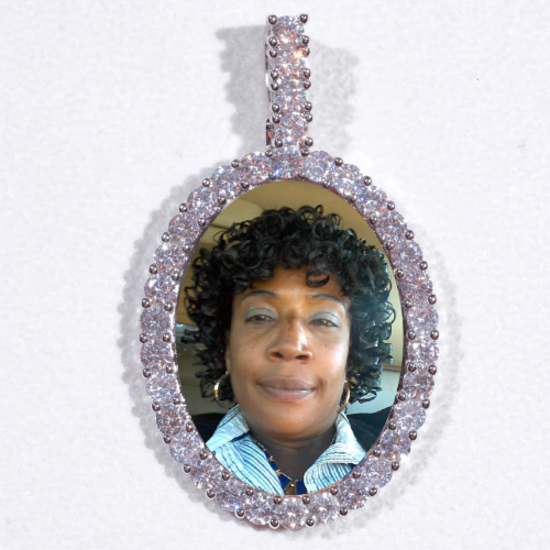 Large 3D Oval Custom Picture Pendant