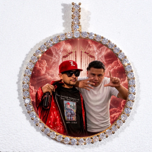 LARGE 3D CIRCLE CUSTOM PICTURE PENDANT