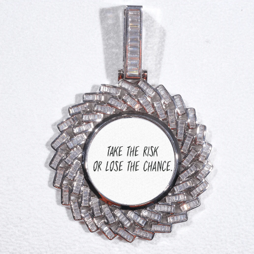 Large 3D Baguette Custom Picture Pendant