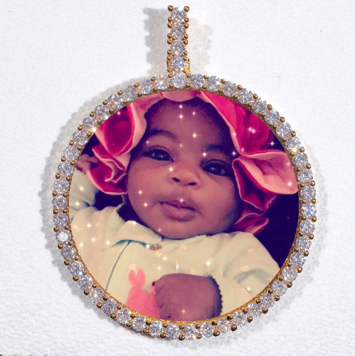 LARGE 3D CIRCLE CUSTOM PICTURE PENDANT