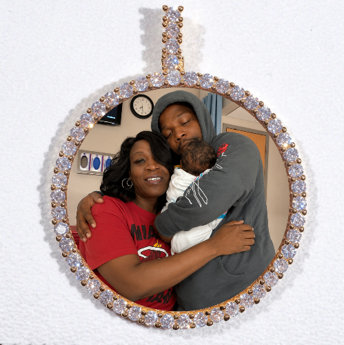 LARGE 3D CIRCLE CUSTOM PICTURE PENDANT
