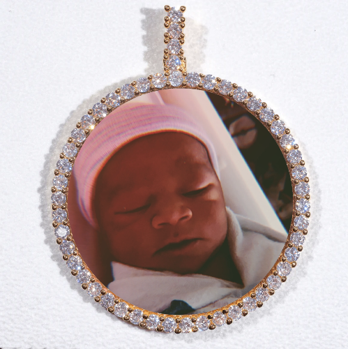 LARGE 3D CIRCLE CUSTOM PICTURE PENDANT