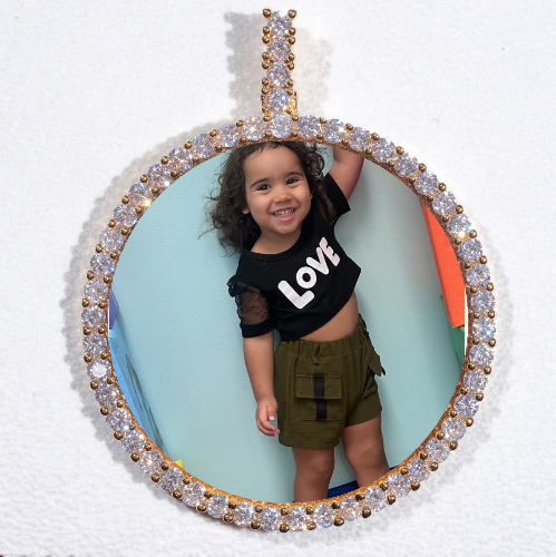 LARGE 3D CIRCLE CUSTOM PICTURE PENDANT
