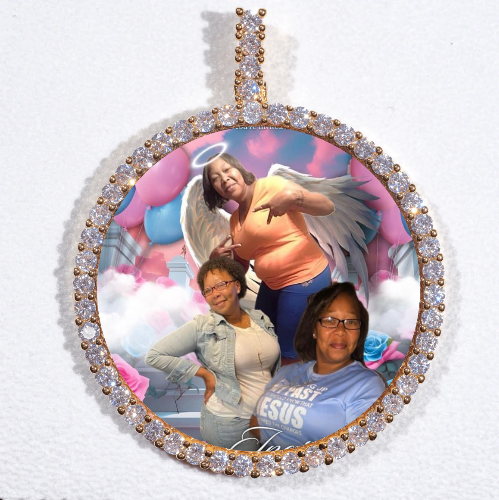 LARGE 3D CIRCLE CUSTOM PICTURE PENDANT