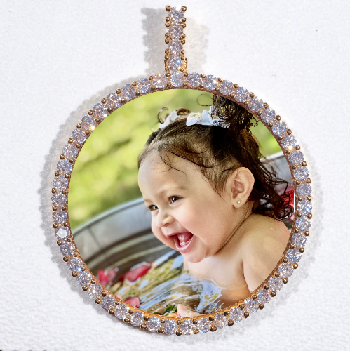 LARGE 3D CIRCLE CUSTOM PICTURE PENDANT
